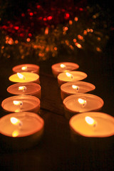 Candles light at the dark night