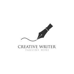pen writer logo design template