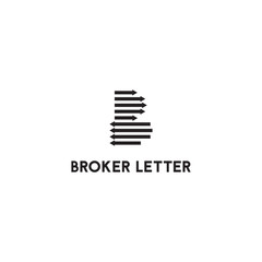 Letter B arrow broker vector logo icon