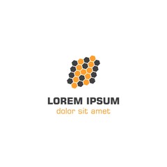 letter H hive, honeycomb logo icon