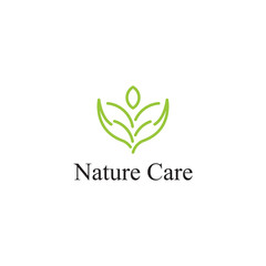 Nature care icon logo template