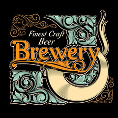 Ornate vintage brewery lettering design
