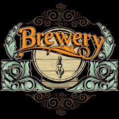 Ornate vintage brewery lettering design