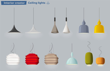 Set of pedants for creating interiors.