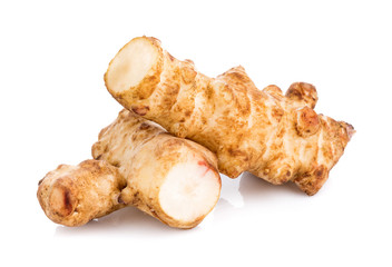 Jerusalem artichoke on white background