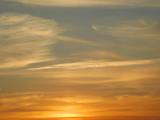 Beautiful photo of sky in sunset light, background, abstract