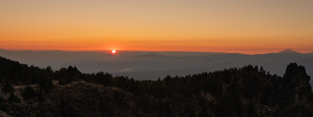 Sunset over Oregon mountains taken from Paulina peak.