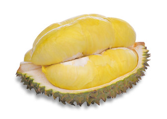 Fototapeta premium King of fruits, Durian on white background.