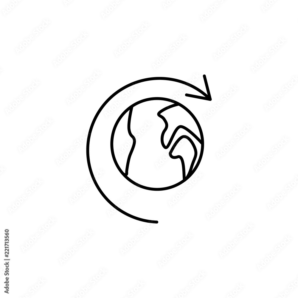 Poster earth from orbit icon. element of arrow and object icon for mobile concept and web apps. thin line e