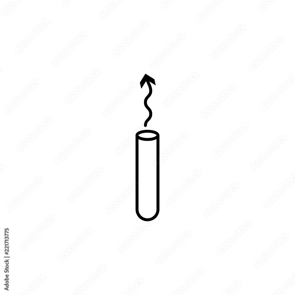 Poster tube experiment icon. element of arrow and object icon for mobile concept and web apps. thin line tu