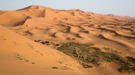 Camp in the erg of Merzouga, Morocco