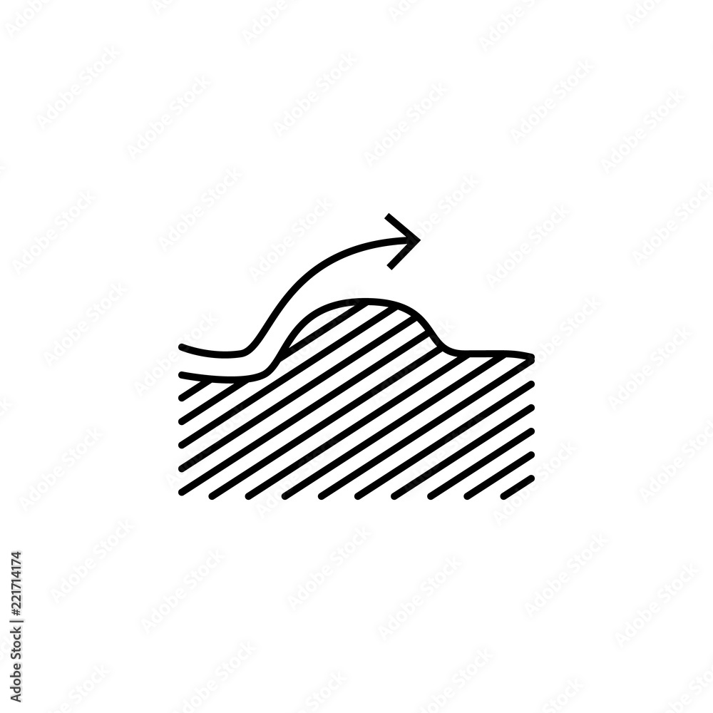Poster break through jump icon. element of arrow and object icon for mobile concept and web apps. thin line