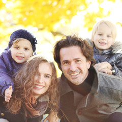 Fototapeta premium Parents and children having fun