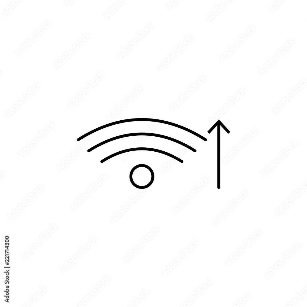 Poster wifi increase icon. element of arrow and object icon for mobile concept and web apps. thin line wifi