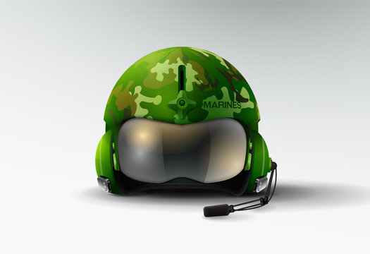 pilot jet marines helmet  aviator vector illustration