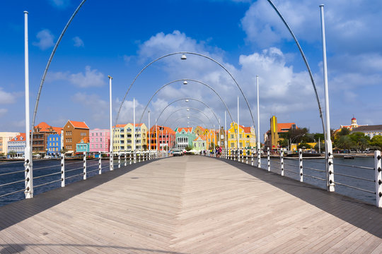 Floating pantoon bridge in Willemstad, Curacao