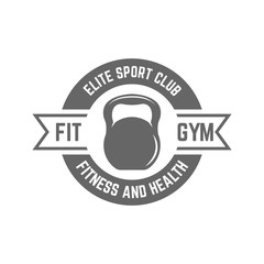 Fitness sport club isolated vector black emblem