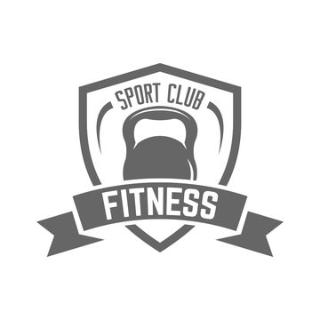 Fitness sport club isolated vector black emblem