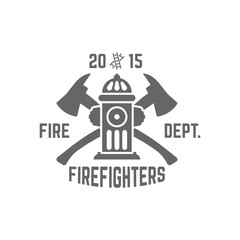 Fire department vector emblem with fire hydrant