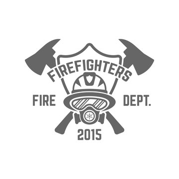 Fire department monochrome vector emblem