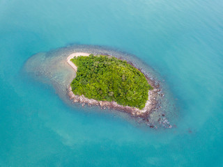 Aerial view island in the sea