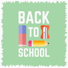 Back to school flat poster vector illustration
