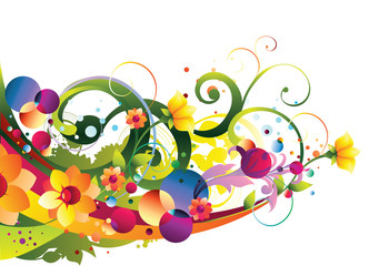 Decorative colorful floral background