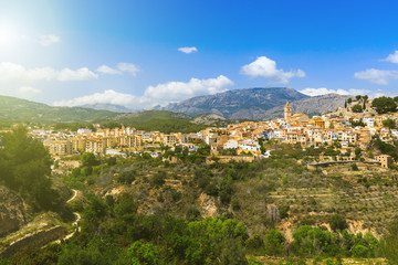 Fototapeta premium Beautiful mountain village Polop de la Marina, Spain