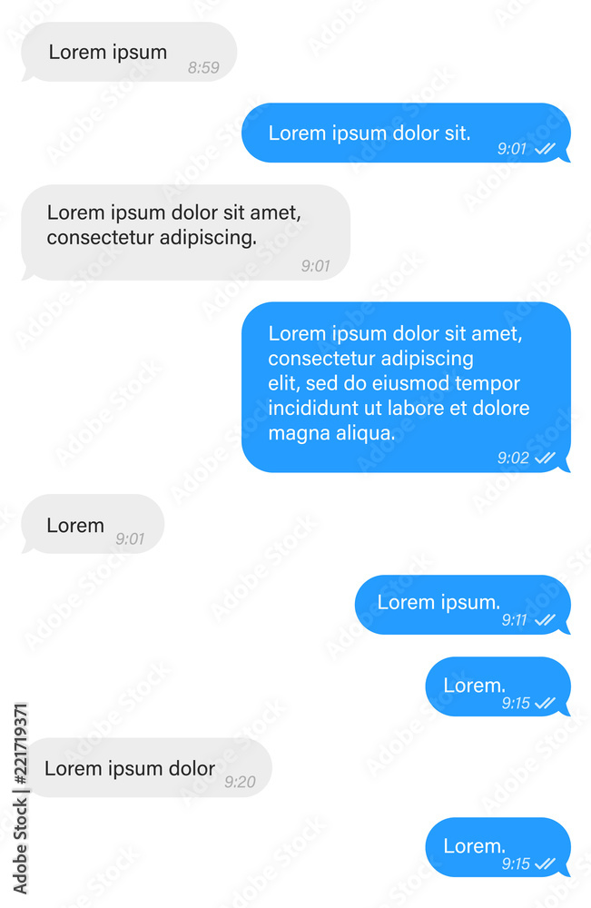 Poster Message bubbles chat vector. Vector template of message bubbles chat boxes icons.