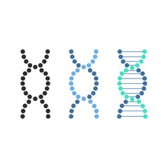 DNA abstract strand symbol set. Vector illustration.