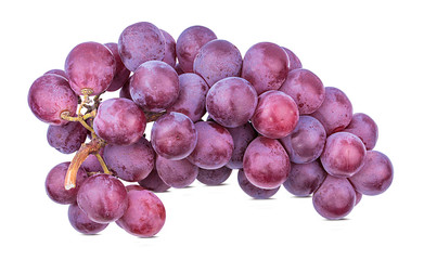 Fresh grapes isolated on white background with clipping pass
