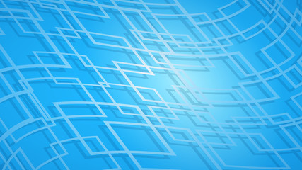 Abstract background of intersecting squares with shadows in light blue colors