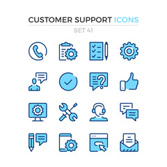 Customer support icons. Vector line icons set. Premium quality. Simple thin line design. Modern outline symbols, pictograms.
