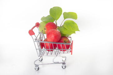 red apples in the food basket