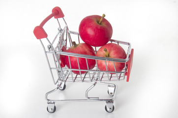 red apples in the food basket