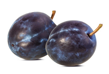Fresh plum isolated on white background with clipping path