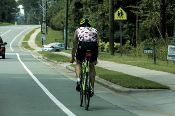 Chapel Hill, NC,September 08/2018 Cycling in the city