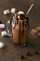 Creamy chocolate milk shake