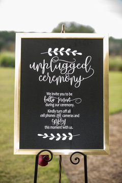 Unplugged Ceremony Wedding Sign