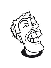 loch boden comic clipart gesicht grinsen kopf cartoon lustig mann design zähne