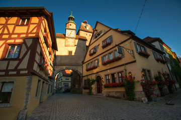 Obraz premium view of the historic town of Rothenburg ob der Tauber, Franconia, Bavaria, Germany