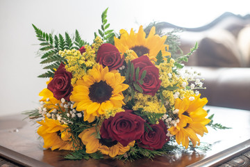 Sunflower Bouquet on Table