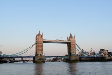 Fototapeta na wymiar Tower Bridge in London on a beautiful sunny day. July, 23, 2014 - London, UK.