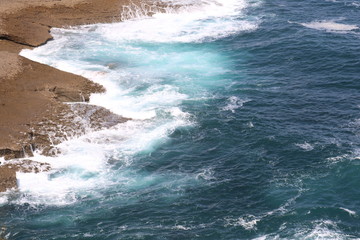 Sea and rocks in the sea Cantabrico Santander Spain