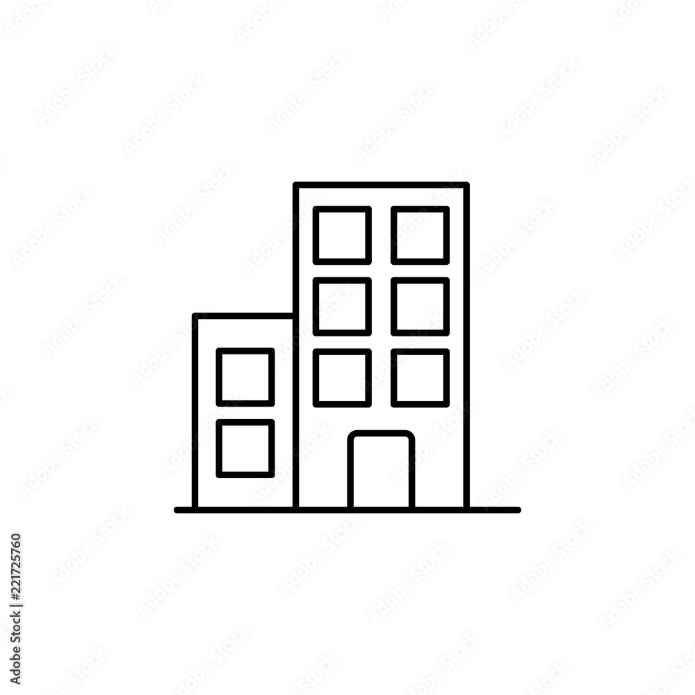Poster building icon. element of building and landmark outline icon for mobile concept and web apps. thin l