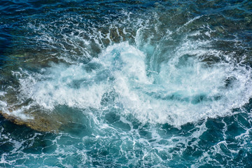 A wave breaking in the Cantabrian Sea, Spain