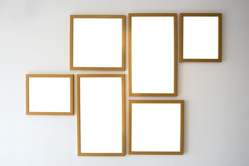 Blank of wooden frames picture hanging