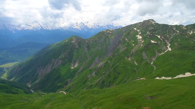 panorama mountains aerial drone view