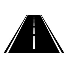 Simple black vector way road asphalt icon isolated on white background