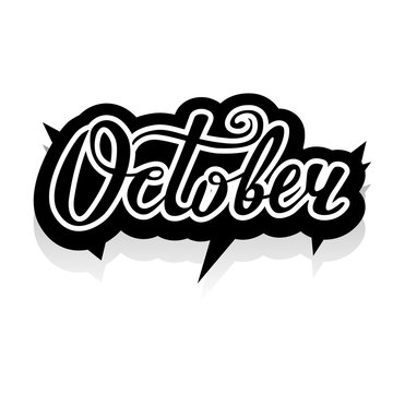 Word October vector lettering